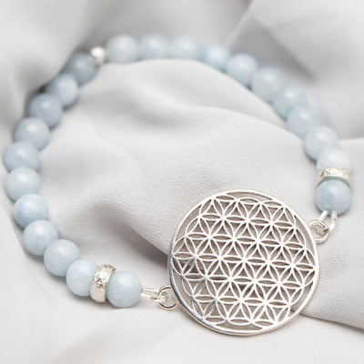 Flower Of Life Bracelet - Aquamarine