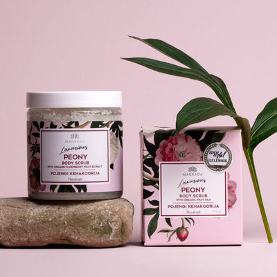 Peony Body Scrub With Organic Fruit Oils - 250 ml