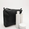 Leather Cosmetic Bag, Black - Large