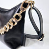 Black Leather Hobo Bag - Small