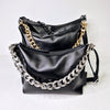Black Leather Hobo Bag - Small