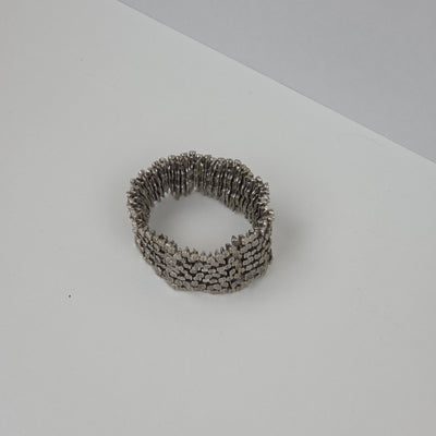 Hevi Brede Elastische Armband – Zilverkleurige Segmenten