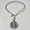 PUUR Grijs Koord Ketting – Grote Gehamerde Hanger
