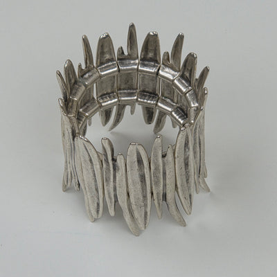 Hevi Brede Elastische Armband – Sculpturale Segmenten
