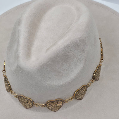 MICHELLE Suede Fedora Hat met Hartjesband
