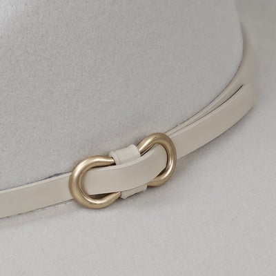 MICHELLE Felt Fedora Hat met Leren Band