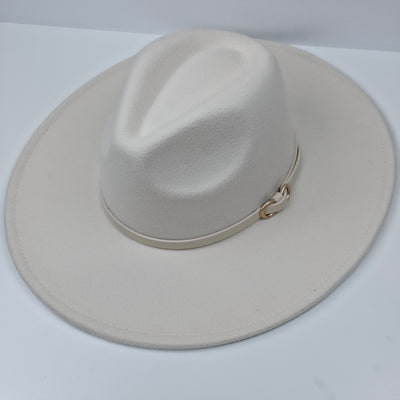 MICHELLE Felt Fedora Hat met Leren Band