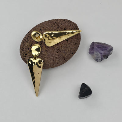 IM Hammered Heart Drop Earrings