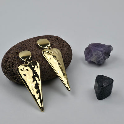 IM Hammered Heart Drop Earrings