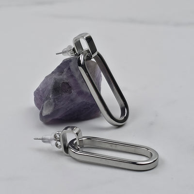 Modern Rectangle Link Earrings