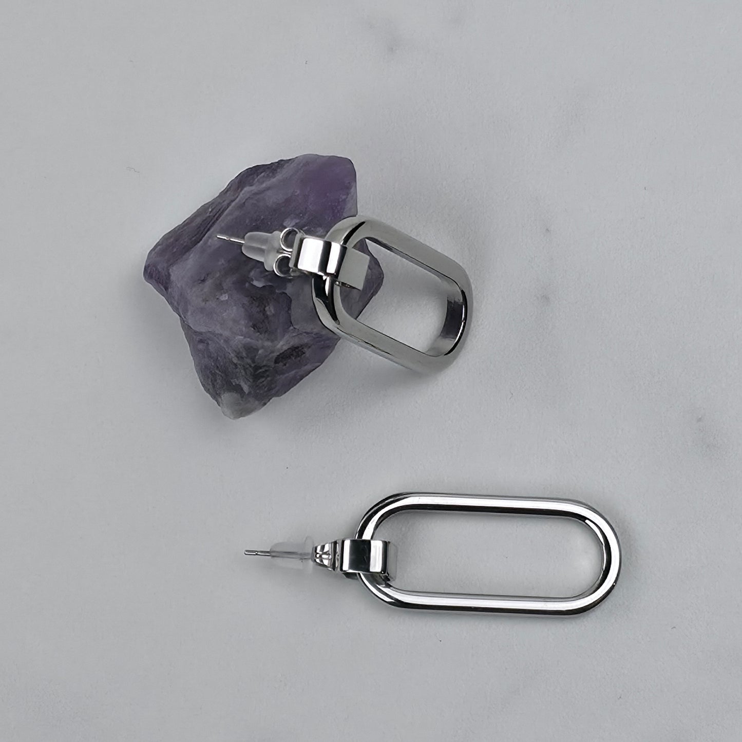 Modern Rectangle Link Earrings