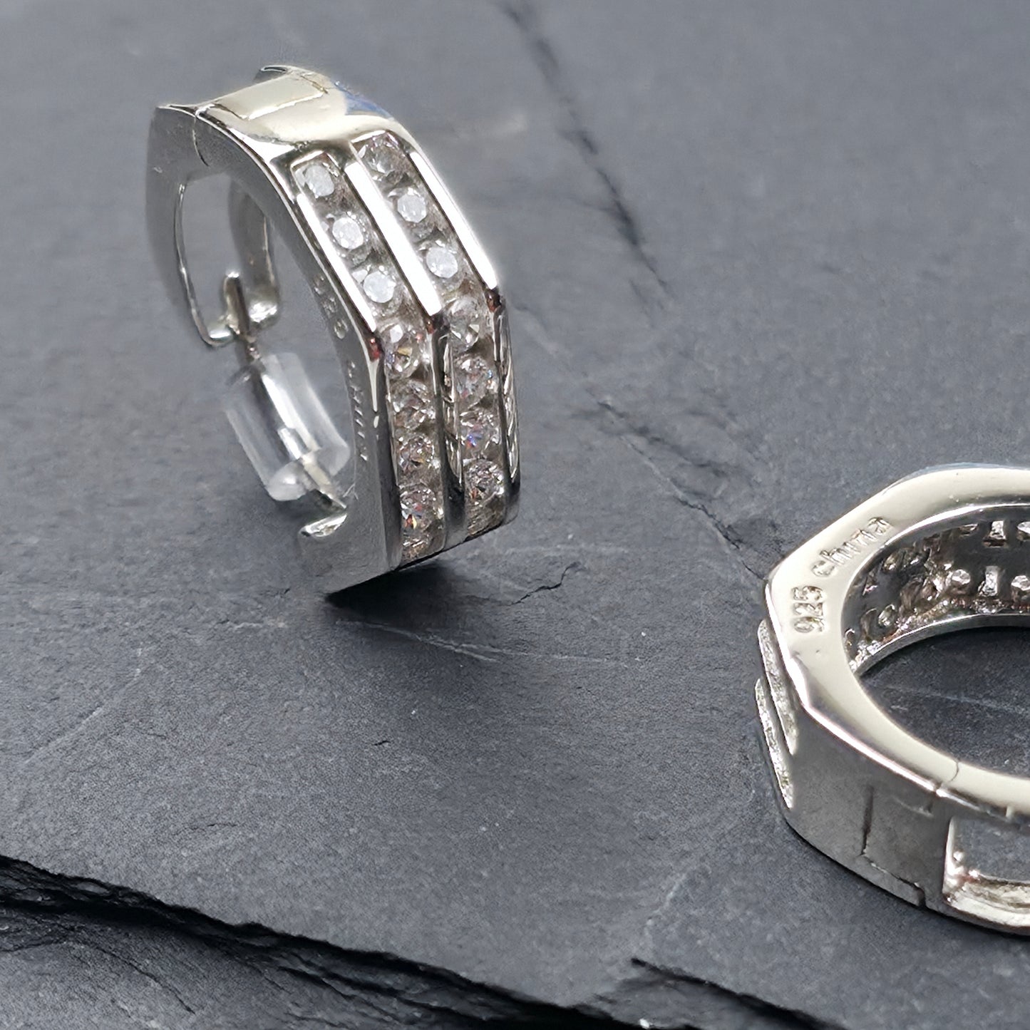 Geometric Sparkle Hoop Earrings