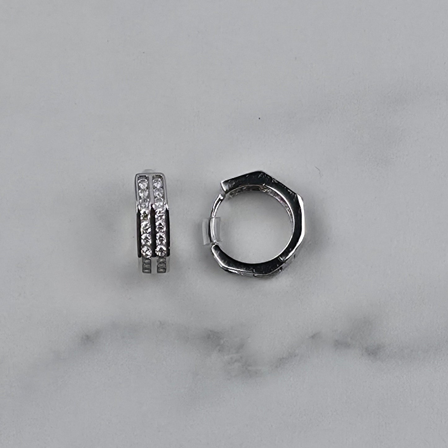 Geometric Sparkle Hoop Earrings