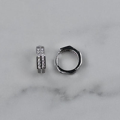 Geometric Sparkle Hoop Earrings