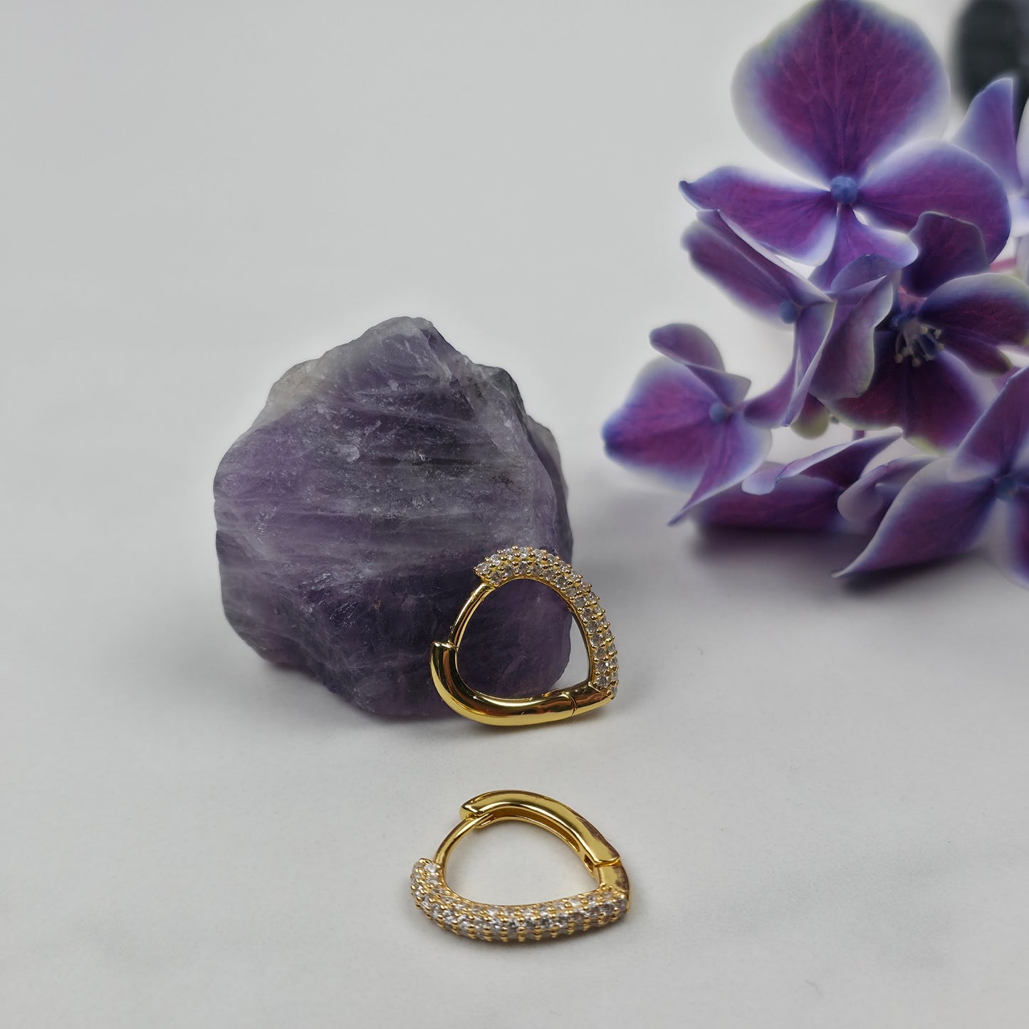 Heart Pavé Hoop Earrings