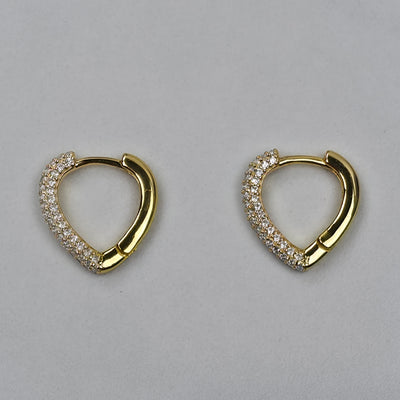 Heart Pavé Hoop Earrings
