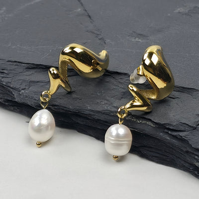Organic Pearl Drop Earrings