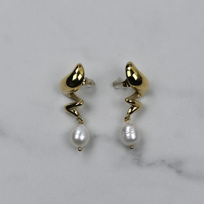 Organic Pearl Drop Earrings