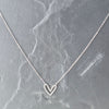 Zilverkleurige Ketting met Open Hart & Strass