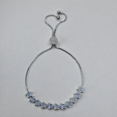 Zilverkleurige Armband met Sterren & Strass