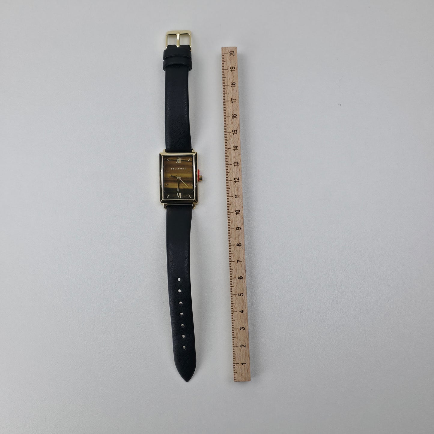 Rectangular Leather Strap Watch