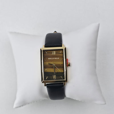 Rectangular Leather Strap Watch