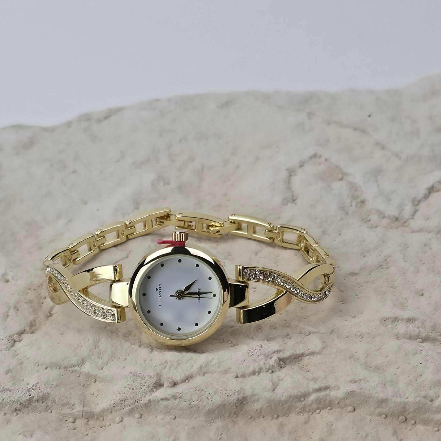 Elegant Crystal Bracelet Watch Silver & Gold