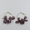Goudkleurige Hoops met Paarse Bloem Hangers – 5 cm