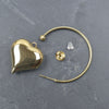 Goudkleurige Hoops met Hart Hangers – 6 cm