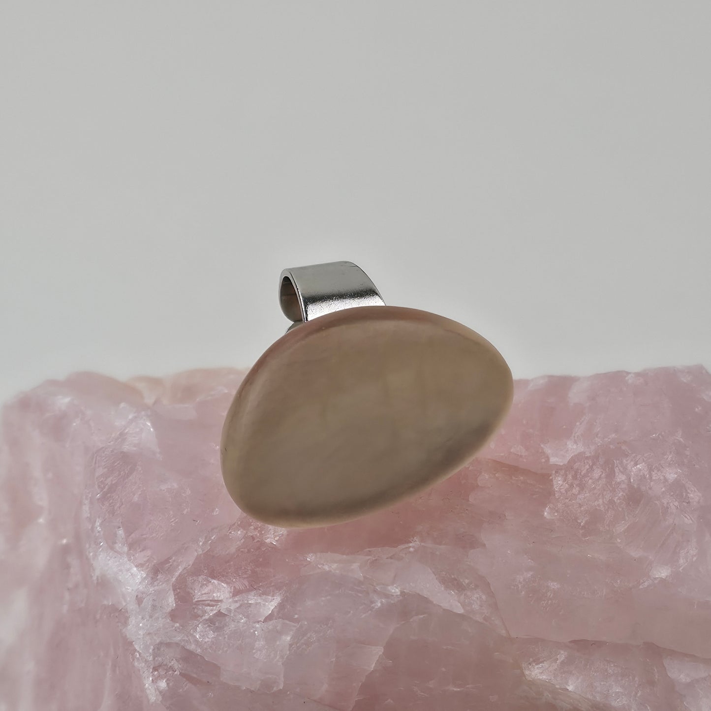 Handgemaakte Ring Parelwit Ovaal Design