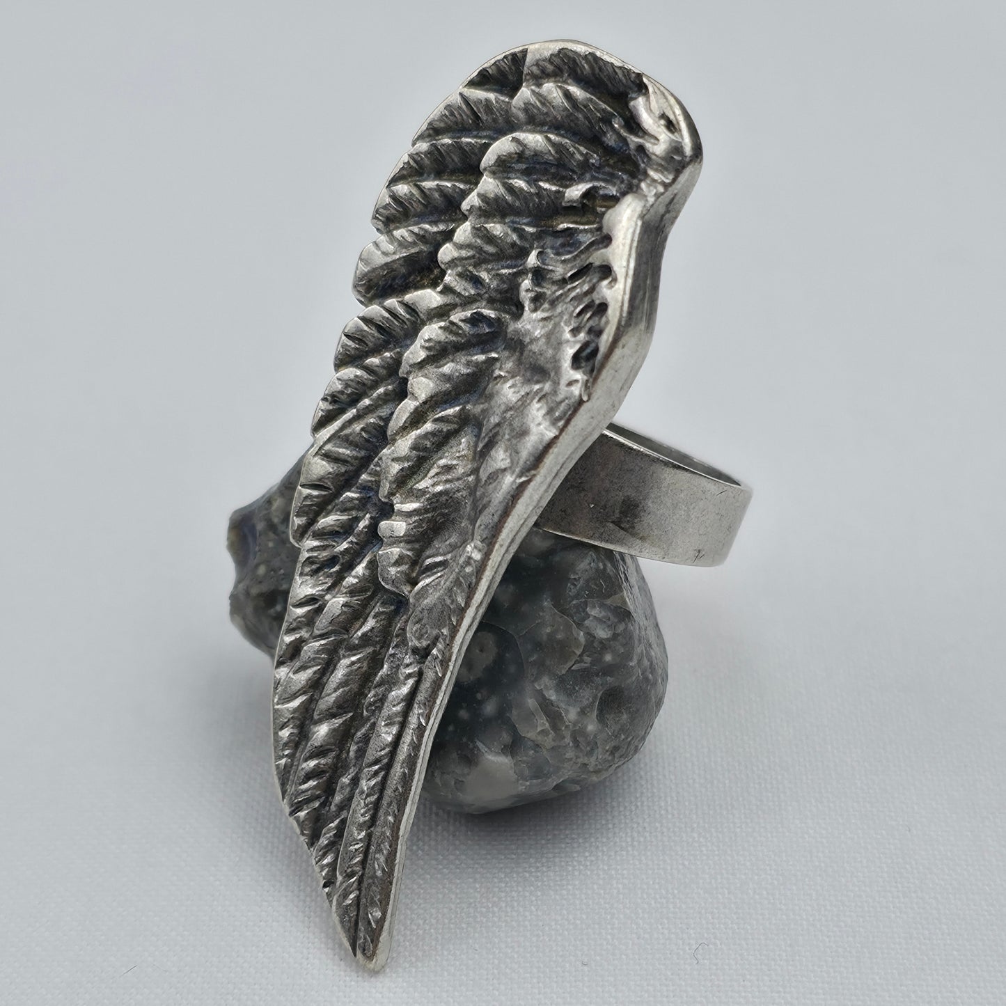 Handgemaakte Zilverkleurige Vleugelring