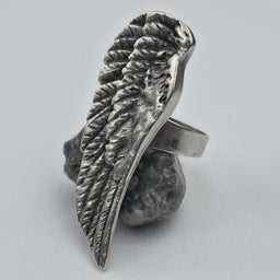 Handgemaakte Zilverkleurige Vleugelring