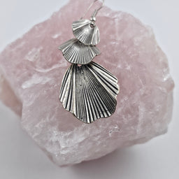 Handgemaakte Zilverkleurige Gelaagde Bladvorm Oorbellen