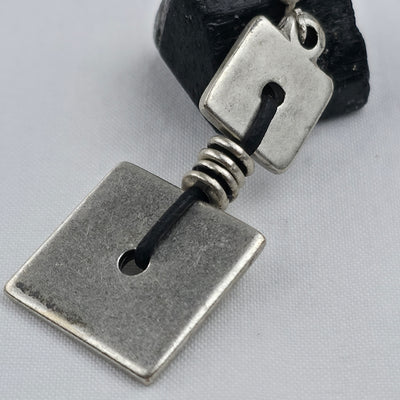 Handgemaakte Zilverkleurige Geometrische Oorhangers