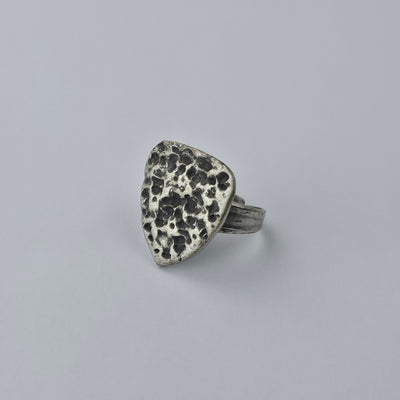Handgemaakte Zilverkleurige Organische Textuur Ring