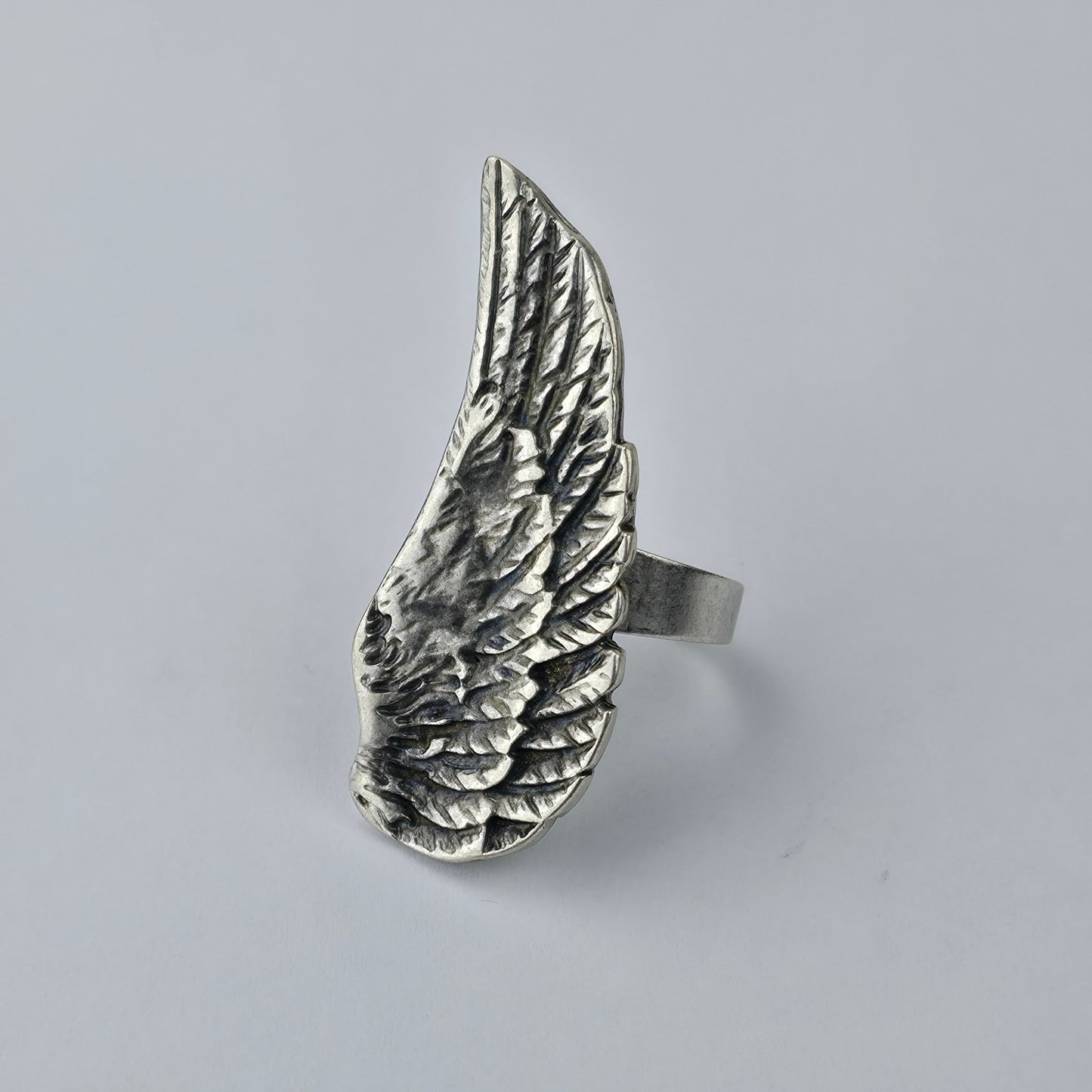 Handgemaakte Zilverkleurige Vleugelring