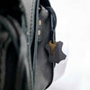 Natural Leather Saddle Backpack - Black
