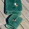 Natural Leather Saddle Bag Large – Green