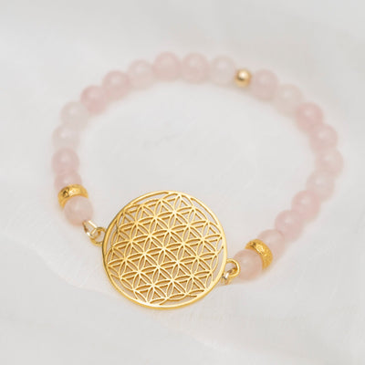 Flower Of Life Bracelet - Rose Quartz