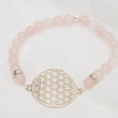 Flower Of Life Bracelet - Rose Quartz