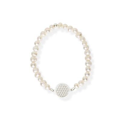 Flower Of Life Bracelet S – White Pearl