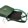 Natural Leather Saddle Bag Large – Green