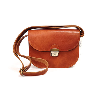 Natural Leather Saddle Bag Medium – Light Brown
