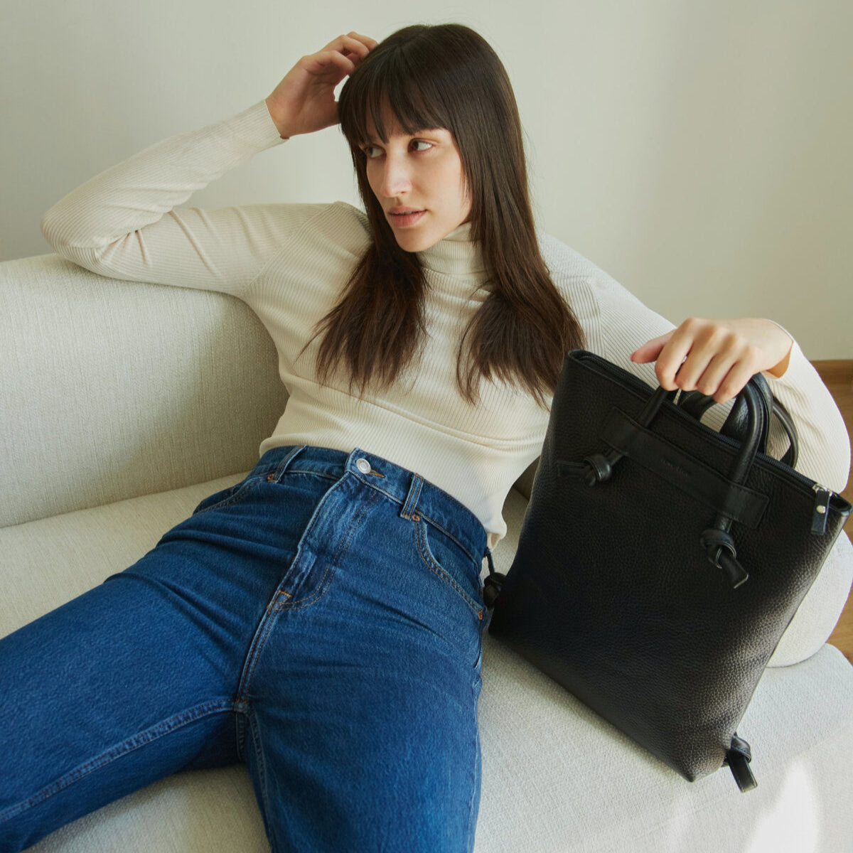 Minimal Leather Backpack ALICE ARM