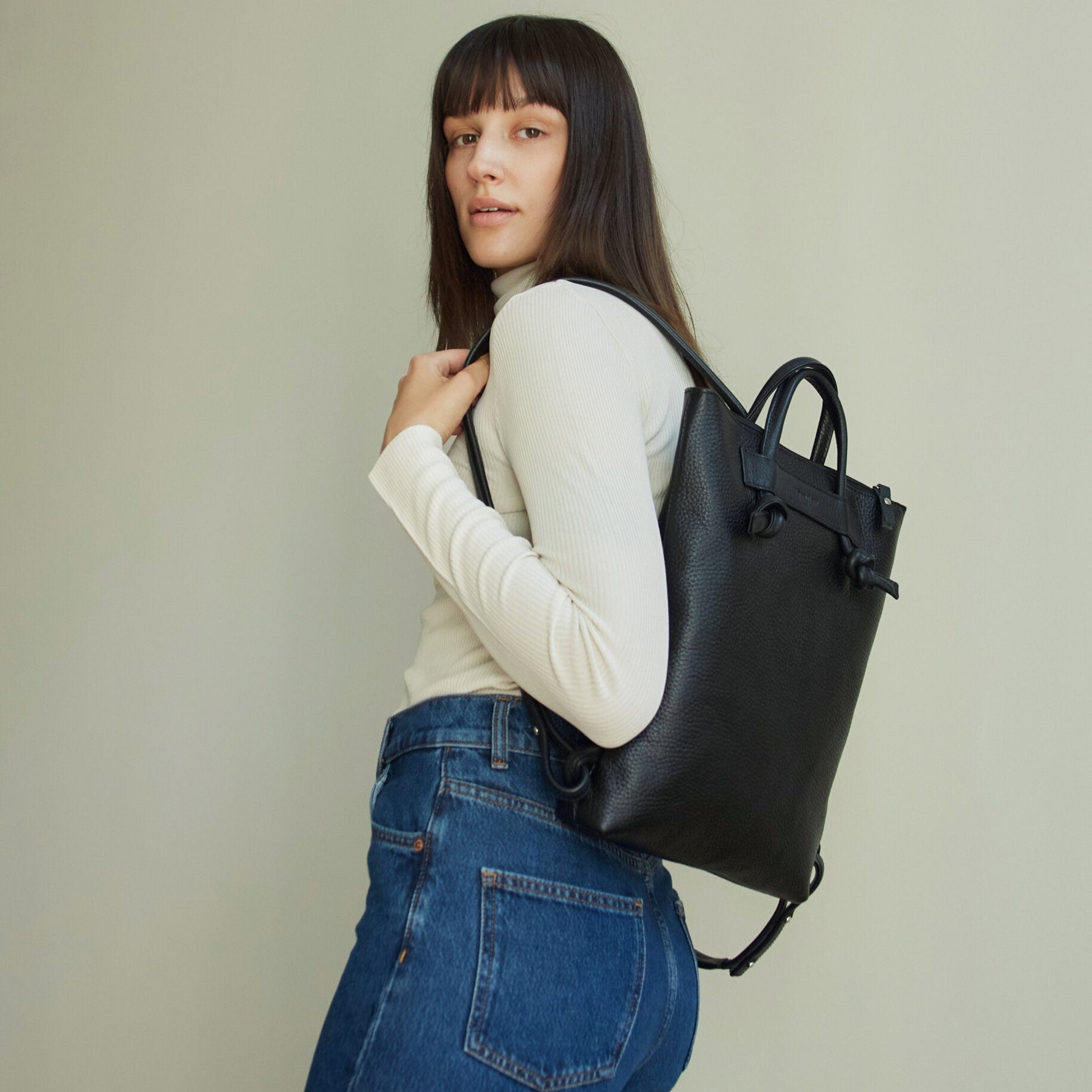 Minimal Leather Backpack ALICE ARM