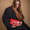 Natural Leather Saddle Bag Mini - Red