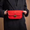Natural Leather Saddle Bag Mini - Red