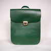 Natural Leather Saddle Backpack - Green