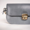Natural Leather Saddle Bag Mini - Grey