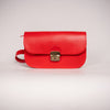Natural Leather Saddle Bag Mini - Red